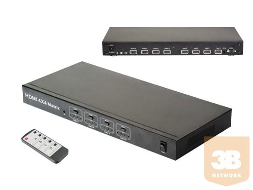 HDMI mátrix, 4in-4out, infra, RS232