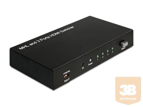 HDMI és MHL selector 3in-1out, infra vezérlésű