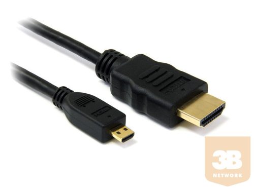 HDMI-micro HDMI kábel, 1.8m, aranyozott