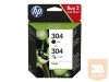 HP 304 2-Pack Black/Tri-color Original Ink Cartridges