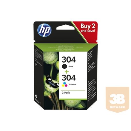 HP 304 2-Pack Black/Tri-color Original Ink Cartridges