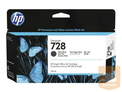 HP 728 130-ml Matte Black DesignJet Ink Cartridge