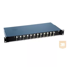   AMP 19" SC optikai panel, 12db duplex MM toldóval (300mm fiókos) fekete (4-1206138-4)