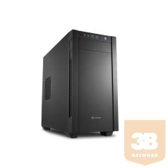   Sharkoon Számítógépház - S1000 (fekete; fekete belső; mATX; 2xUSB3.0; I/O; 2x120mm venti)