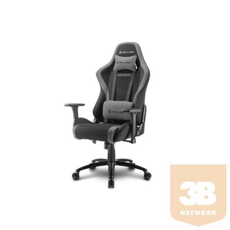 Sharkoon Gamer szék - Skiller SGS2 Black/Grey (állítható magasság; állítható kartámasz; szövet; acél talp; 110kg-ig)
