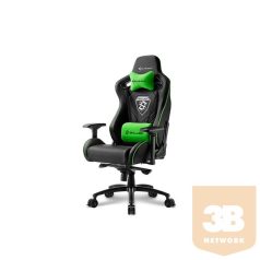   Sharkoon Gamer szék - Skiller SGS4 Black/Green (állítható háttámla/magasság; 4D kartámasz; PVC; aluminium talp; 150kg-ig