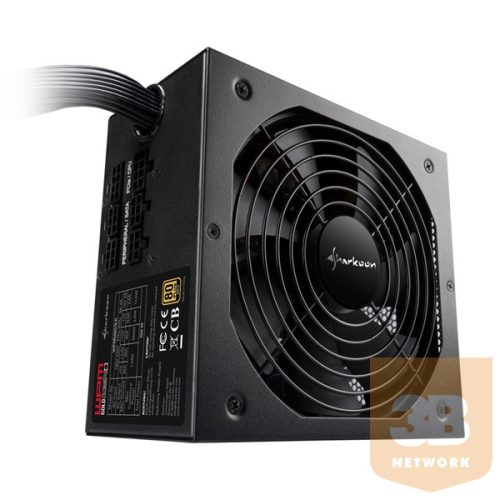 Sharkoon Tápegység - 550W WPM Gold ZERO (80Plus Gold; Moduláris; 14cm ventilátor; Aktív PFC)