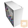 Sharkoon Számítógépház - PureSteel White RGB (fehér; ablakos; ATX, felső táp; 4x120mm RGB ventilátor; 2xUSB3.0; I/O)