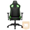 Sharkoon Gamer szék - Elbrus 2 Black/Green (állítható magasság; állítható kartámasz; műbőr; acél talp; 150kg-ig)