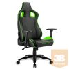 Sharkoon Gamer szék - Elbrus 2 Black/Green (állítható magasság; állítható kartámasz; műbőr; acél talp; 150kg-ig)