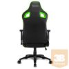 Sharkoon Gamer szék - Elbrus 2 Black/Green (állítható magasság; állítható kartámasz; műbőr; acél talp; 150kg-ig)