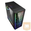 Sharkoon Számítógépház -  LIT 100 (fekete; üveg oldal; alsó táp; ATX; 4x120mm RGB; 2xUSB3.0; 1xUSB2.0; I/O)