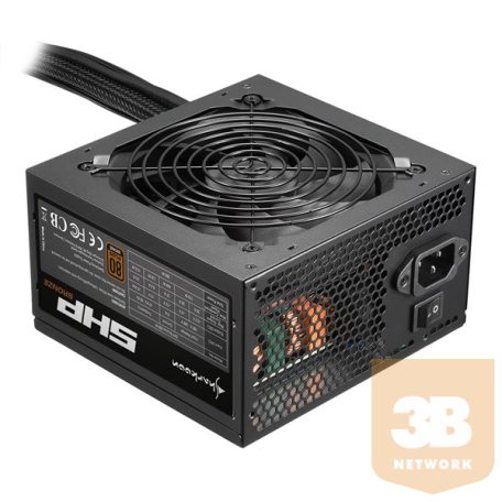 Sharkoon Tápegység - 500W SHP Bronze (80Plus Bronze; 12cm ventilátor; Aktív PFC)