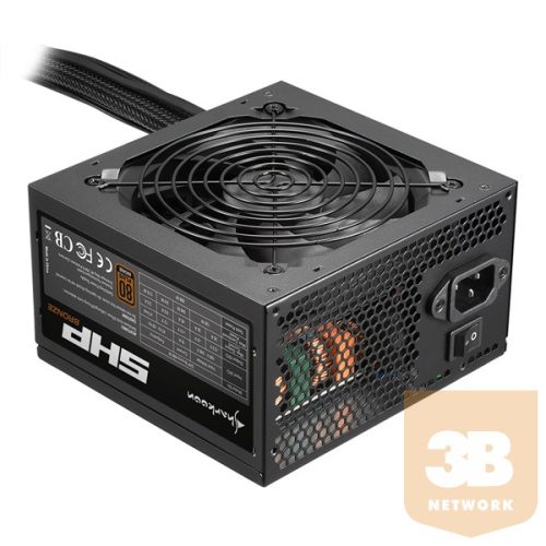 Sharkoon Tápegység - 600W SHP Bronze (80Plus Bronze; 12cm ventilátor; Aktív PFC)