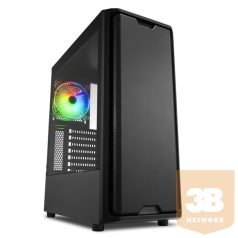   Sharkoon Számítógépház - SK3 RGB (fekete; ATX,mATX; alsó táp; 4x120mm v.; 2xUSB3.0, 1xUSB2.0, I/O)