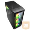 Sharkoon Számítógépház - TK4 RGB (fekete; ATX,mATX; alsó táp; 6x120mm v.; 2xUSB3.0, 1xUSB2.0, I/O)