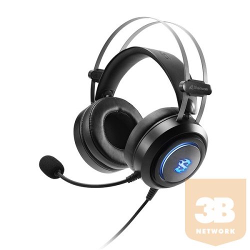 Sharkoon Fejhallgató - Skiller SGH30 (PC/PS4; 7.1 ;RGB; fekete; mikrofon; USB; hangerőszabályzó; nagy-párnás;2.4m kábel)