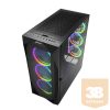 Sharkoon Számítógépház - REV 300 RGB (fekete; E-ATX,ATX; alsó táp; 7x120mm; 2xUSB3.0, 2xUSB2.0, 1xUSB Type-C; I/O)