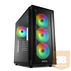   Sharkoon Számítógépház - TG6M RGB (fekete; ATX,mATX; alsó táp; 7x120mm v.; 2xUSB3.0, 2xUSB2.0, I/O)