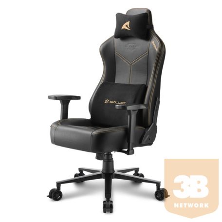 Sharkoon Gamer szék - Skiller SGS30 Black/Beige (állítható magasság; állítható kartámasz; szövet; acél talp; 130kg-ig)