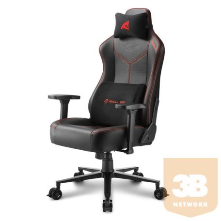 Sharkoon Gamer szék - Skiller SGS30 Black/Red (állítható magasság; állítható kartámasz; szövet; acél talp; 130kg-ig)