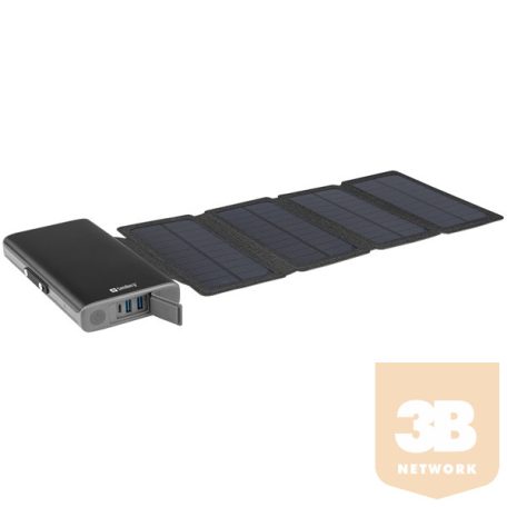 SANDBERG Hordozható akkumulátor, Solar 4-Panel Powerbank 25000