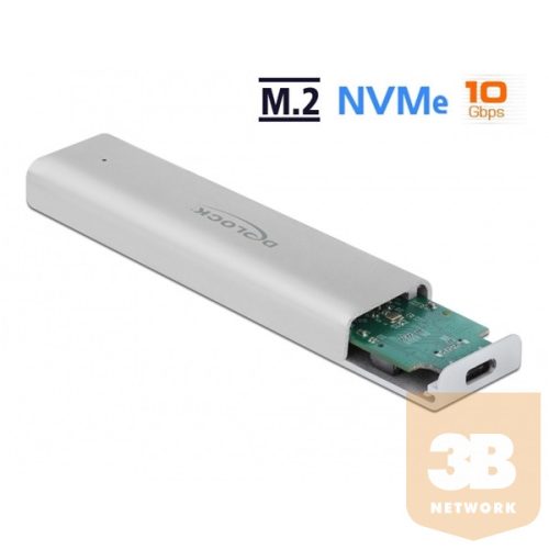 DELOCK Külső Ház M.2 NVMe PCIe SSD USB 3.2 Gen 2 Type-C female