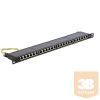 Delock Patch Panel - 43316 (Cat6 patch panel, 24 port, 0,5U, árnyékolt, fekete)