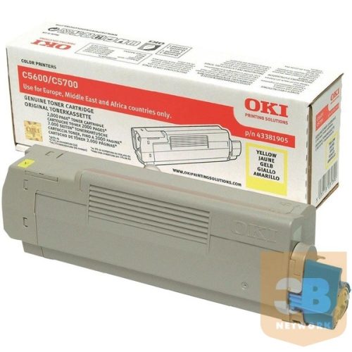 OKI Toner C5600/5700 sárga 2000/oldal