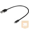 SANDBERG Töltőkábel, USB>Lightning MFI 0.2m Black