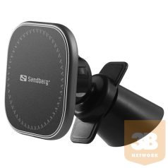   Sandberg Telefon tartó/töltő Autós - In Car Wireless Magnetic Charger 15W (Csatlakozó: USB-C, vezeték nélküli töltés)