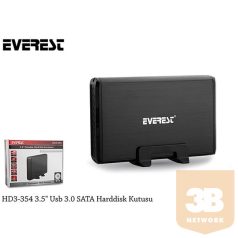   Everest Külső HDD Ház 2.5"-3,5" - HD3-354 (USB-A 3.0, Max.: 2TB, ezüst)