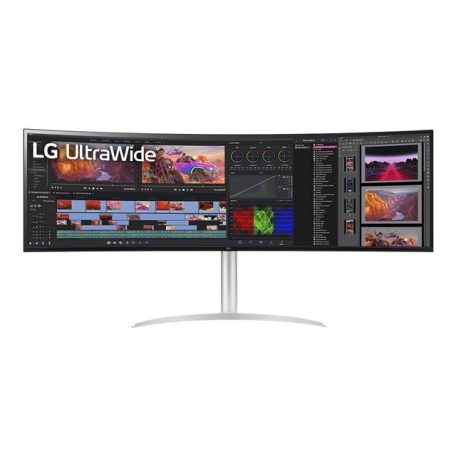 LG Monitor 49" - 49WL95C-WE (IPS; Ívelt; HDR; 32:9; Dual QHD 5120x1440; 144Hz, 5ms; 400cd; HDMI; DP; USB-C; Spk; Mag)