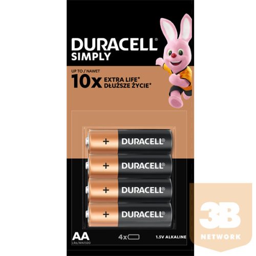 DURACELL AA alkálielem, 4db HBDC