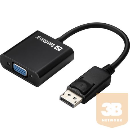 SANDBERG VGA, HDMI és DVI konvertáló, Adapter DisplayPort>VGA