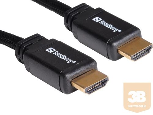 Sandberg HDMI kábel, HDMI 2.0 19M-19M, 1m, Resolutions up to 4K, Dualview, True 21:9