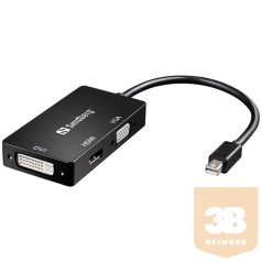   SANDBERG VGA, HDMI és DVI konvertáló, Adapter MiniDP>HDMI+DVI+VGA