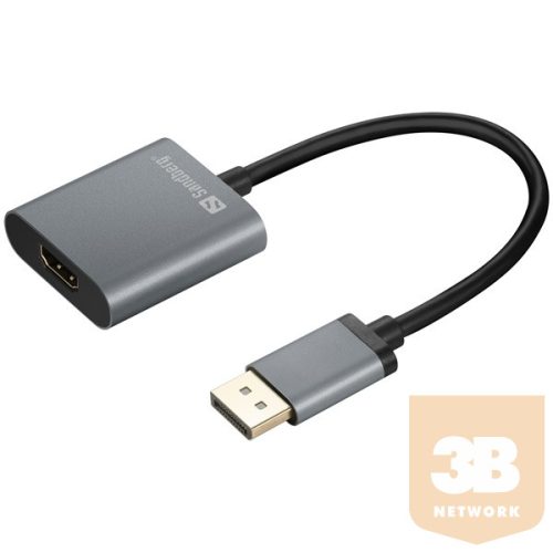 SANDBERG VGA, HDMI és DVI konvertáló, Adapter DP1.4>HDMI2.0 4K60