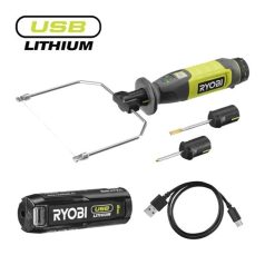   Ryobi 4V USB Lithium melegenvágó, adapterekkel, 1x2,0Ah akkumulátor, töltő - RHC4-120G