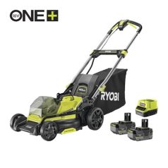   Ryobi 18V One Plus™ szénkefe nélküli fűnyíró, 40cm vágási szélességgel, 2x 4,0Ah akkumulátor, töltő - RY18LMX40C-240