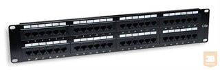 INTELLINET Patch Panel 19'' 48 portos UTP kat.5e, fekete