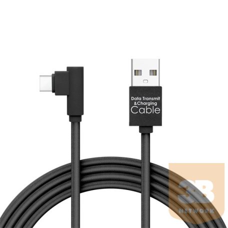 Delight kábel - USB-C töltőkábel (USB - USB Type-C apa be-/kimenet; 2m, fekete)