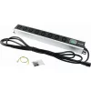 PDU 1U 19" 8xC13 kapcsolóval, 10A C14 input (555-241) Excel