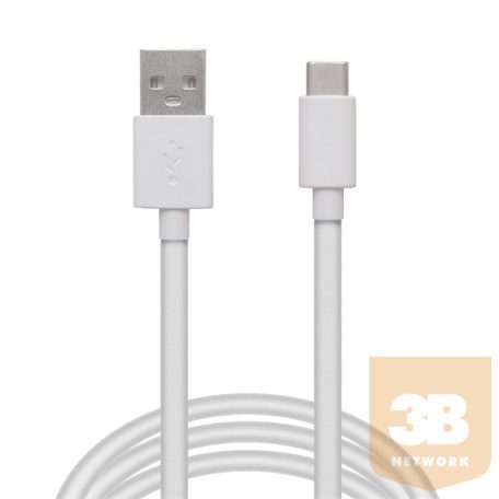 DELIGHT kábel - USB-C töltőkábel (USB-C apa be-/kimenet; 2m, fehér)