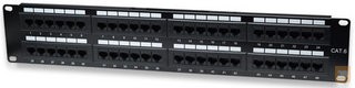 INTELLINET Patch Panel 19'' 48 portos UTP kat.6 2U, fekete