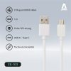 KAB AVAX CB103W PURE USB A-Type C kábel, 2.1A, fehér - 1m