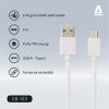 KAB AVAX CB123W PURE USB A-Type C kábel, 2.1A, fehér - 2m