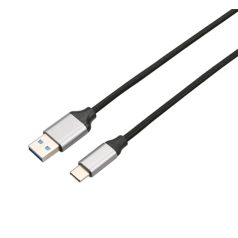   KAB AVAX CB301G STEELY USB A-Type C 60W gyorstöltő, sodorszálas kábel, 3A, acélszürke - 1,5m