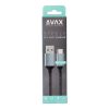 KAB AVAX CB301G STEELY USB A-Type C 60W gyorstöltő, sodorszálas kábel, 3A, acélszürke - 1,5m