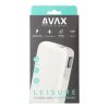 CHG AVAX PB106W LEISURE PD/Type-C 30W+QC 18W gyorstöltő Powerbank 15.000mAh, fehér